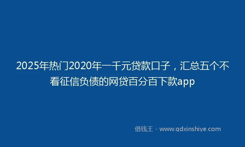 2025年热门2020年一千元贷款口子，汇总五个不看征信负债的网贷百分百下款app