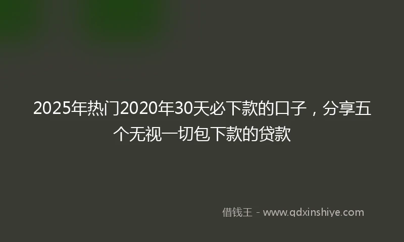 2025年热门2020年30天必下款的口子，分享五个无视一切包下款的贷款