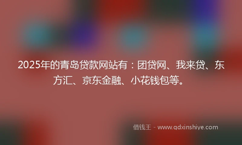 2025年的青岛贷款网站有：团贷网、我来贷、东方汇、京东金融、小花钱包等。