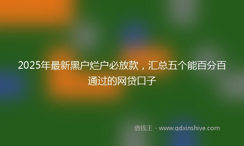 2025年最新黑户烂户必放款，汇总五个能百分百通过的网贷口子