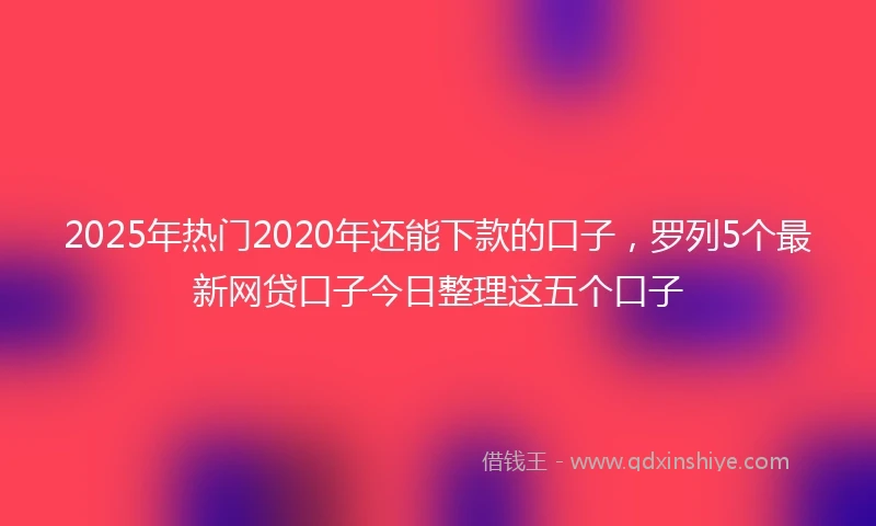 2025年热门2020年还能下款的口子，罗列5个最新网贷口子今日整理这五个口子