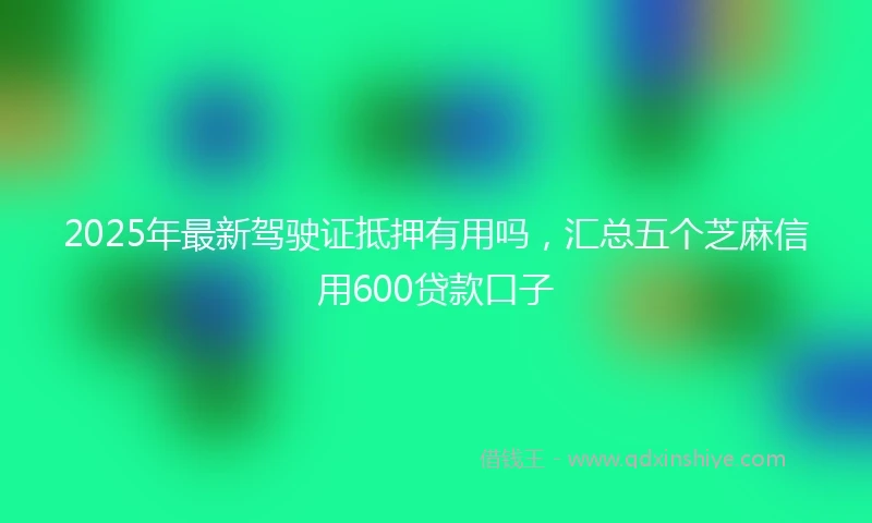2025年最新驾驶证抵押有用吗，汇总五个芝麻信用600贷款口子