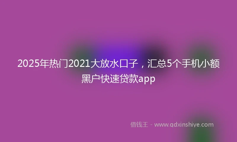 2025年热门2021大放水口子，汇总5个手机小额黑户快速贷款app