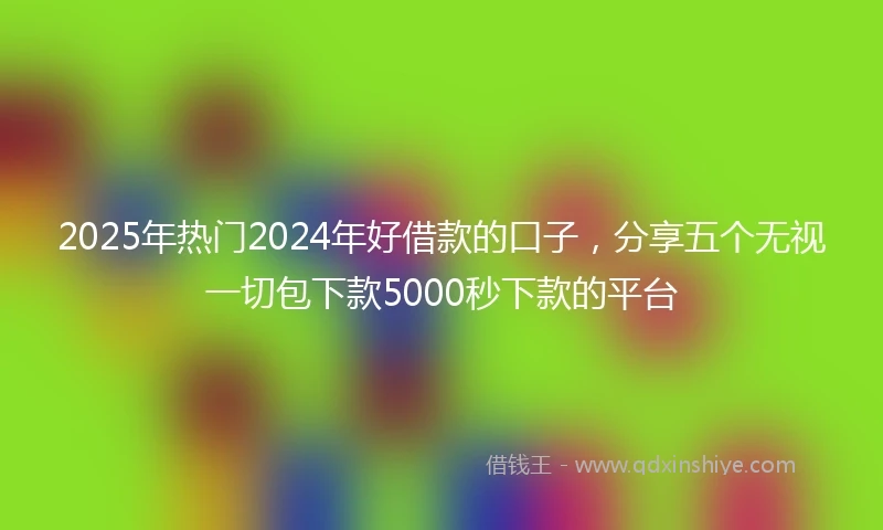 2025年热门2024年好借款的口子，分享五个无视一切包下款5000秒下款的平台