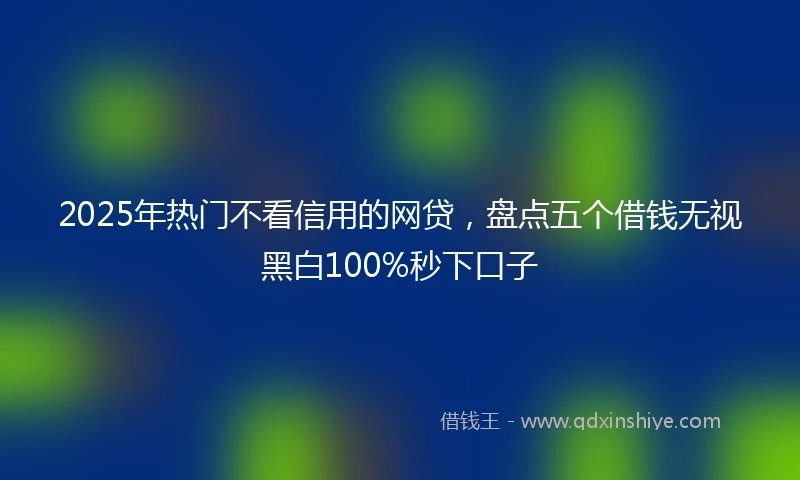 2025年热门不看信用的网贷，盘点五个借钱无视黑白100%秒下口子