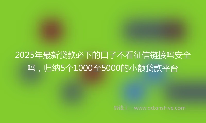2025年最新贷款必下的口子不看征信链接吗安全吗，归纳5个1000至5000的小额贷款平台