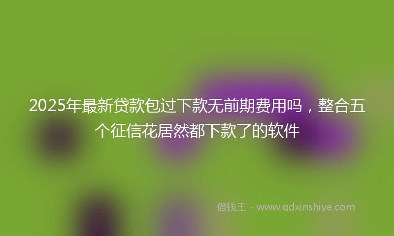 2025年最新贷款包过下款无前期费用吗，整合五个征信花居然都下款了的软件
