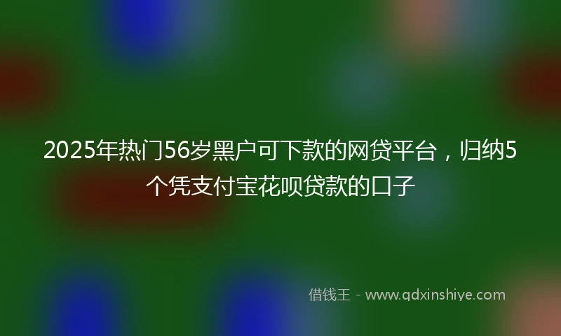2025年热门56岁黑户可下款的网贷平台，归纳5个凭支付宝花呗贷款的口子