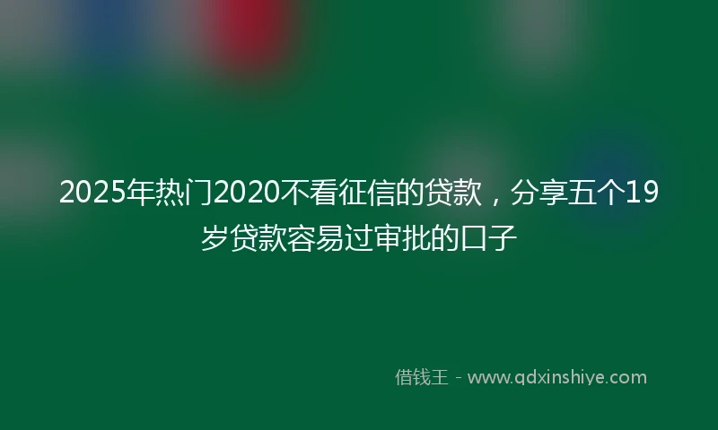 2025年热门2020不看征信的贷款，分享五个19岁贷款容易过审批的口子