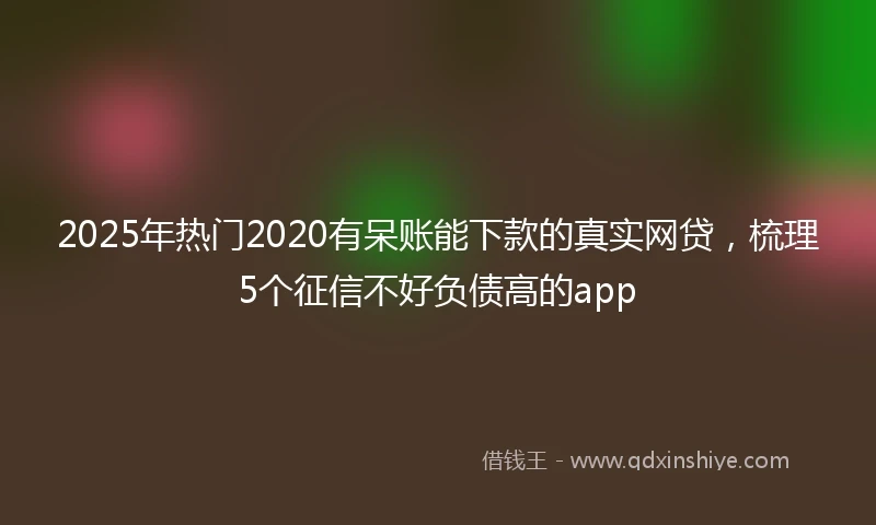 2025年热门2020有呆账能下款的真实网贷，梳理5个征信不好负债高的app