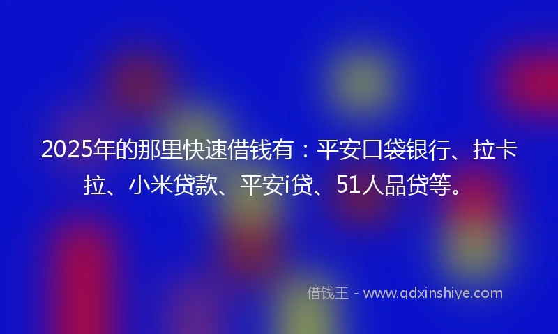 2025年的那里快速借钱有：平安口袋银行、拉卡拉、小米贷款、平安i贷、51人品贷等。