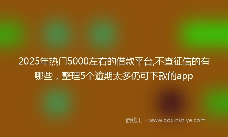 2025年热门5000左右的借款平台,不查征信的有哪些，整理5个逾期太多仍可下款的app