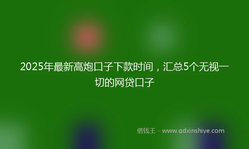 2025年最新高炮口子下款时间，汇总5个无视一切的网贷口子
