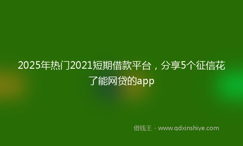 2025年热门2021短期借款平台，分享5个征信花了能网贷的app