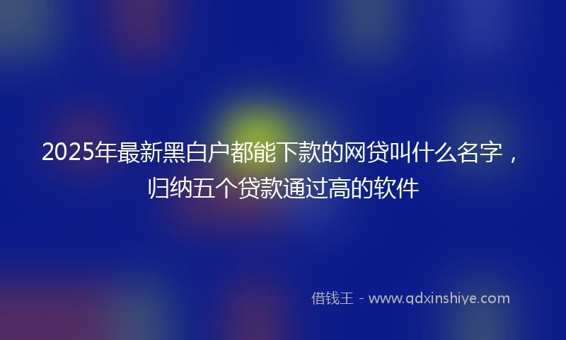 2025年最新黑白户都能下款的网贷叫什么名字，归纳五个贷款通过高的软件