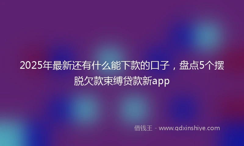 2025年最新还有什么能下款的口子，盘点5个摆脱欠款束缚贷款新app