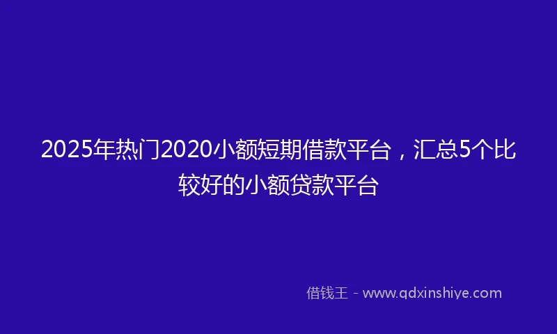 2025年热门2020小额短期借款平台，汇总5个比较好的小额贷款平台
