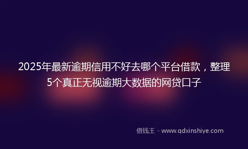 2025年最新逾期信用不好去哪个平台借款，整理5个真正无视逾期大数据的网贷口子