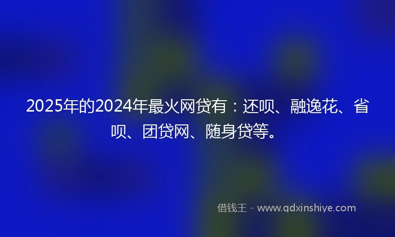 2025年的2024年最火网贷有：还呗、融逸花、省呗、团贷网、随身贷等。