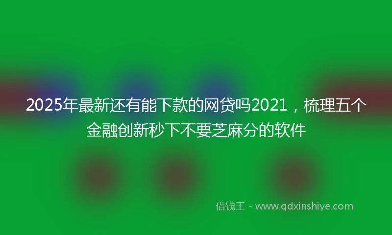 2025年最新还有能下款的网贷吗2021，梳理五个金融创新秒下不要芝麻分的软件