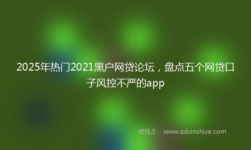 2025年热门2021黑户网贷论坛，盘点五个网贷口子风控不严的app