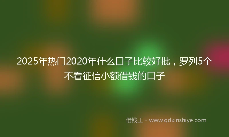 2025年热门2020年什么口子比较好批，罗列5个不看征信小额借钱的口子