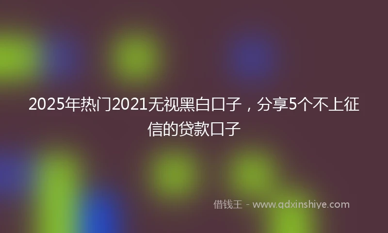2025年热门2021无视黑白口子，分享5个不上征信的贷款口子
