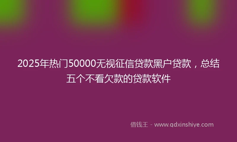 2025年热门50000无视征信贷款黑户贷款，总结五个不看欠款的贷款软件