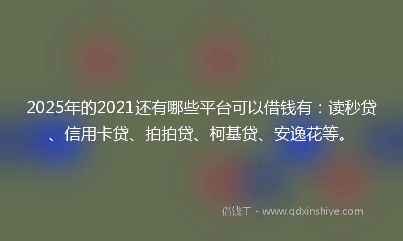 2025年的2021还有哪些平台可以借钱有：读秒贷、信用卡贷、拍拍贷、柯基贷、安逸花等。