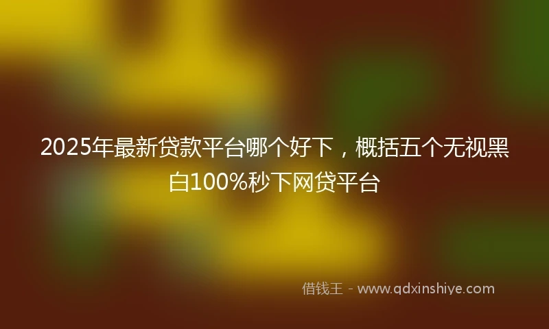 2025年最新贷款平台哪个好下，概括五个无视黑白100%秒下网贷平台