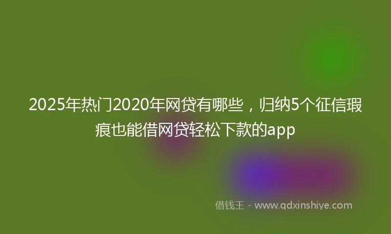 2025年热门2020年网贷有哪些，归纳5个征信瑕疵也能借网贷轻松下款的app