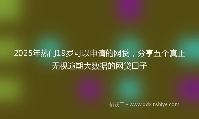 2025年热门19岁可以申请的网贷，分享五个真正无视逾期大数据的网贷口子