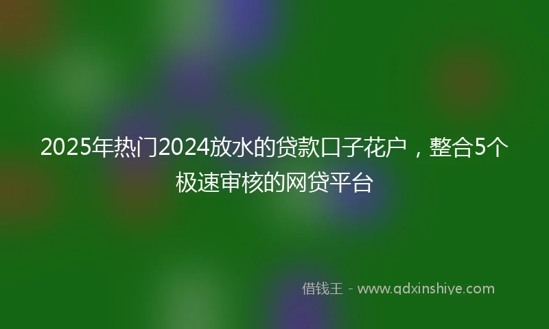 2025年热门2024放水的贷款口子花户，整合5个极速审核的网贷平台