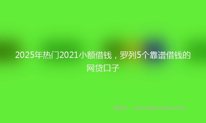 2025年热门2021小额借钱，罗列5个靠谱借钱的网贷口子