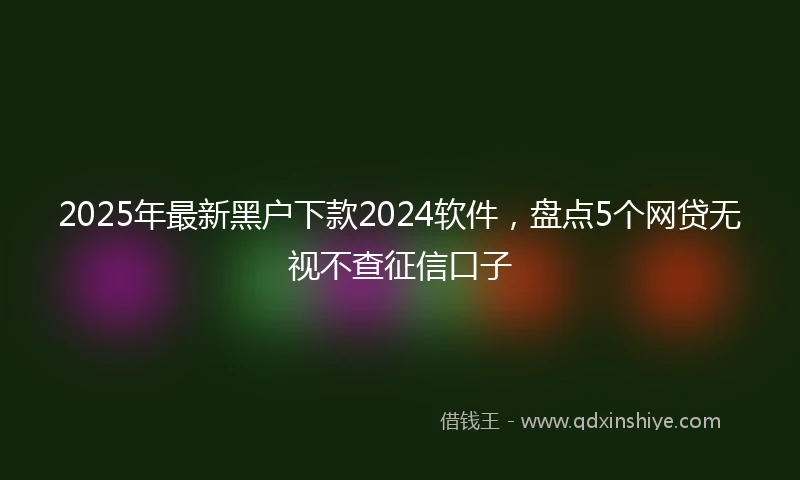 2025年最新黑户下款2024软件，盘点5个网贷无视不查征信口子
