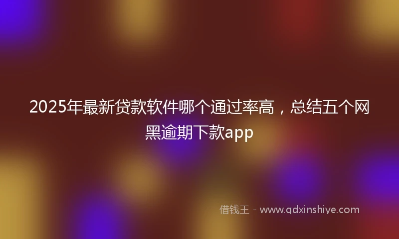 2025年最新贷款软件哪个通过率高，总结五个网黑逾期下款app