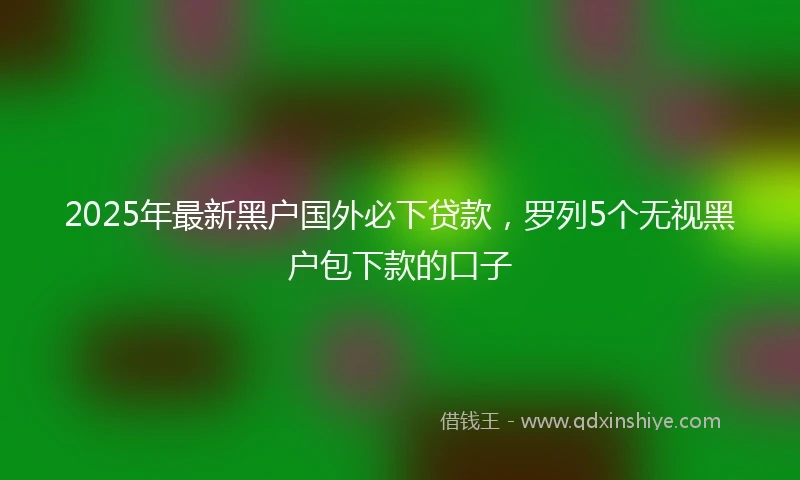 2025年最新黑户国外必下贷款，罗列5个无视黑户包下款的口子
