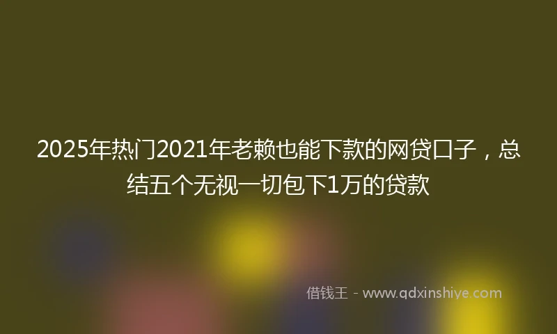 2025年热门2021年老赖也能下款的网贷口子，总结五个无视一切包下1万的贷款