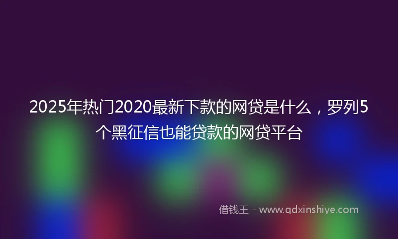 2025年热门2020最新下款的网贷是什么，罗列5个黑征信也能贷款的网贷平台