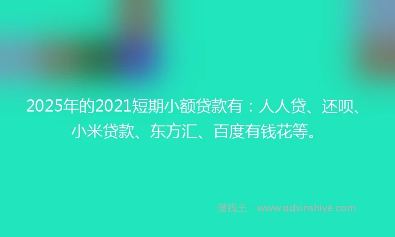 2025年的2021短期小额贷款有：人人贷、还呗、小米贷款、东方汇、百度有钱花等。