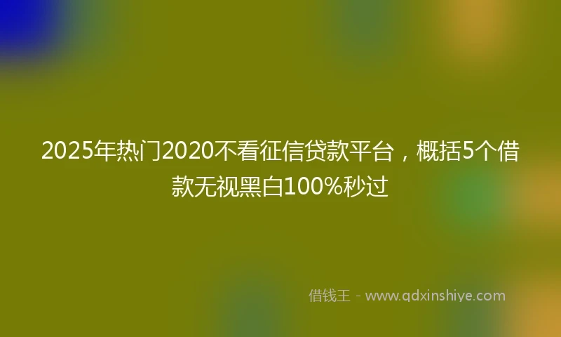 2025年热门2020不看征信贷款平台，概括5个借款无视黑白100%秒过