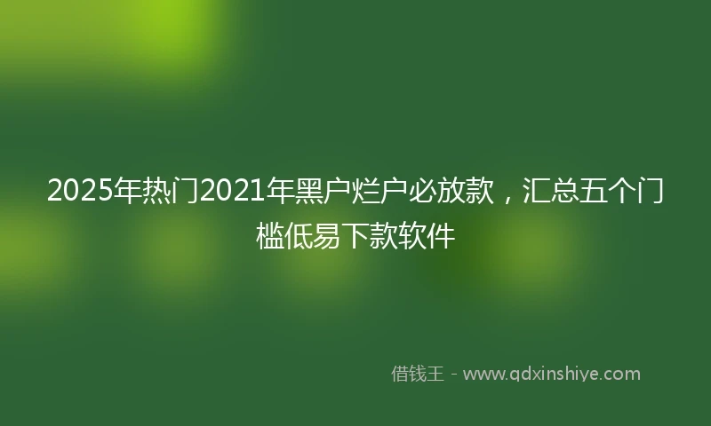 2025年热门2021年黑户烂户必放款，汇总五个门槛低易下款软件