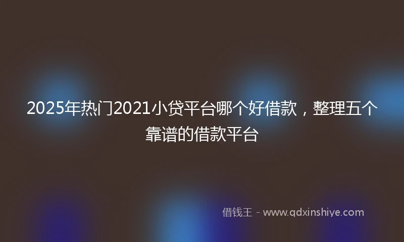 2025年热门2021小贷平台哪个好借款，整理五个靠谱的借款平台