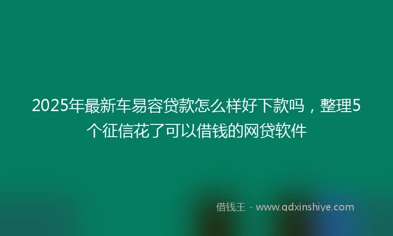 2025年最新车易容贷款怎么样好下款吗，整理5个征信花了可以借钱的网贷软件