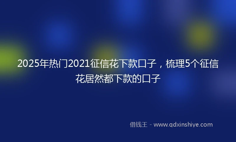 2025年热门2021征信花下款口子，梳理5个征信花居然都下款的口子