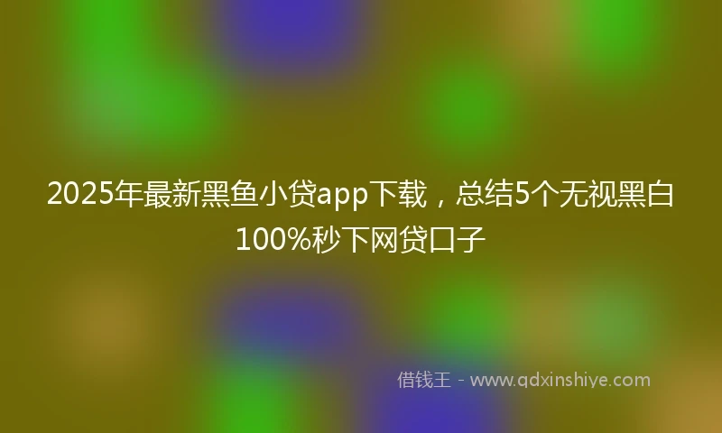 2025年最新黑鱼小贷app下载，总结5个无视黑白100%秒下网贷口子