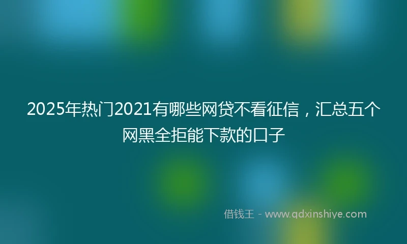 2025年热门2021有哪些网贷不看征信，汇总五个网黑全拒能下款的口子