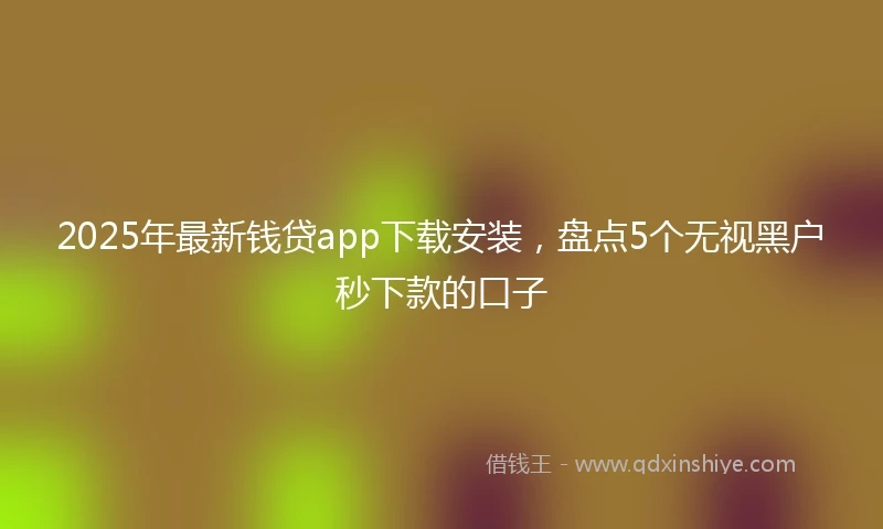 2025年最新钱贷app下载安装，盘点5个无视黑户秒下款的口子