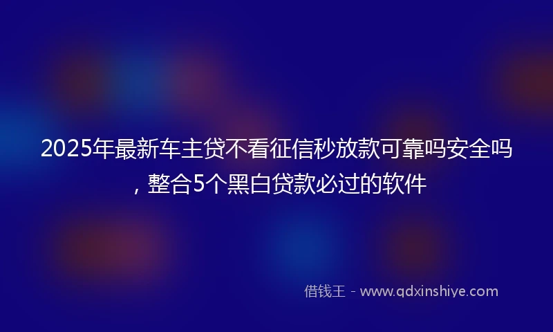 2025年最新车主贷不看征信秒放款可靠吗安全吗，整合5个黑白贷款必过的软件