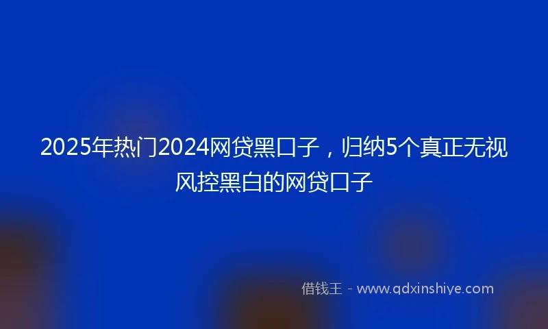 2025年热门2024网贷黑口子，归纳5个真正无视风控黑白的网贷口子